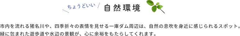 ちょうどいい自然環境