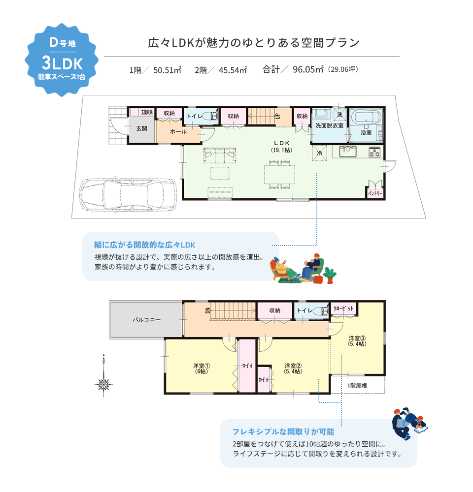 広々LDKが魅力のゆとりある空間プラン