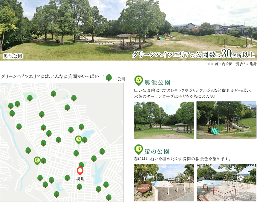 公園がいっぱい